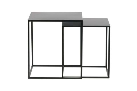 Set Of 2 Black Metal Coffee Tables Ziva Woood - 50Cm regarding Beyond the Basics How to Maximize Your Ziva End Tables Set of 2